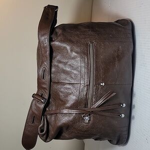 POPKISS brown Italian nappa leather XL hobo bag